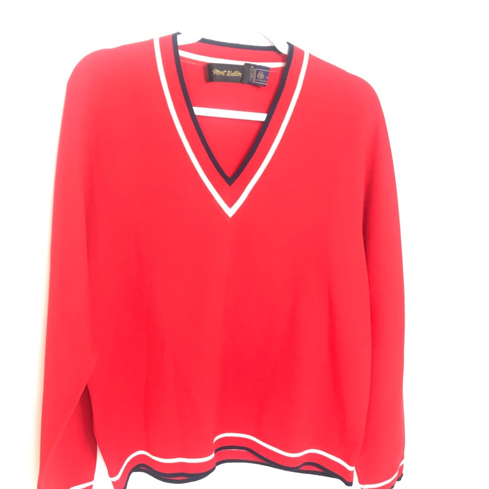 Mort wallin 100%wool vintage vneck sweater
